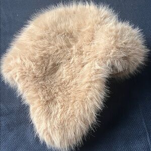 Plush Faux Fur Hat in Camel